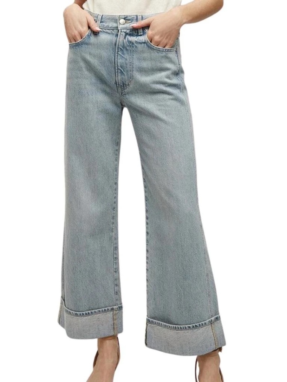 Veronica Beard Taylor Cuffed Wide Legged Jean Size 26